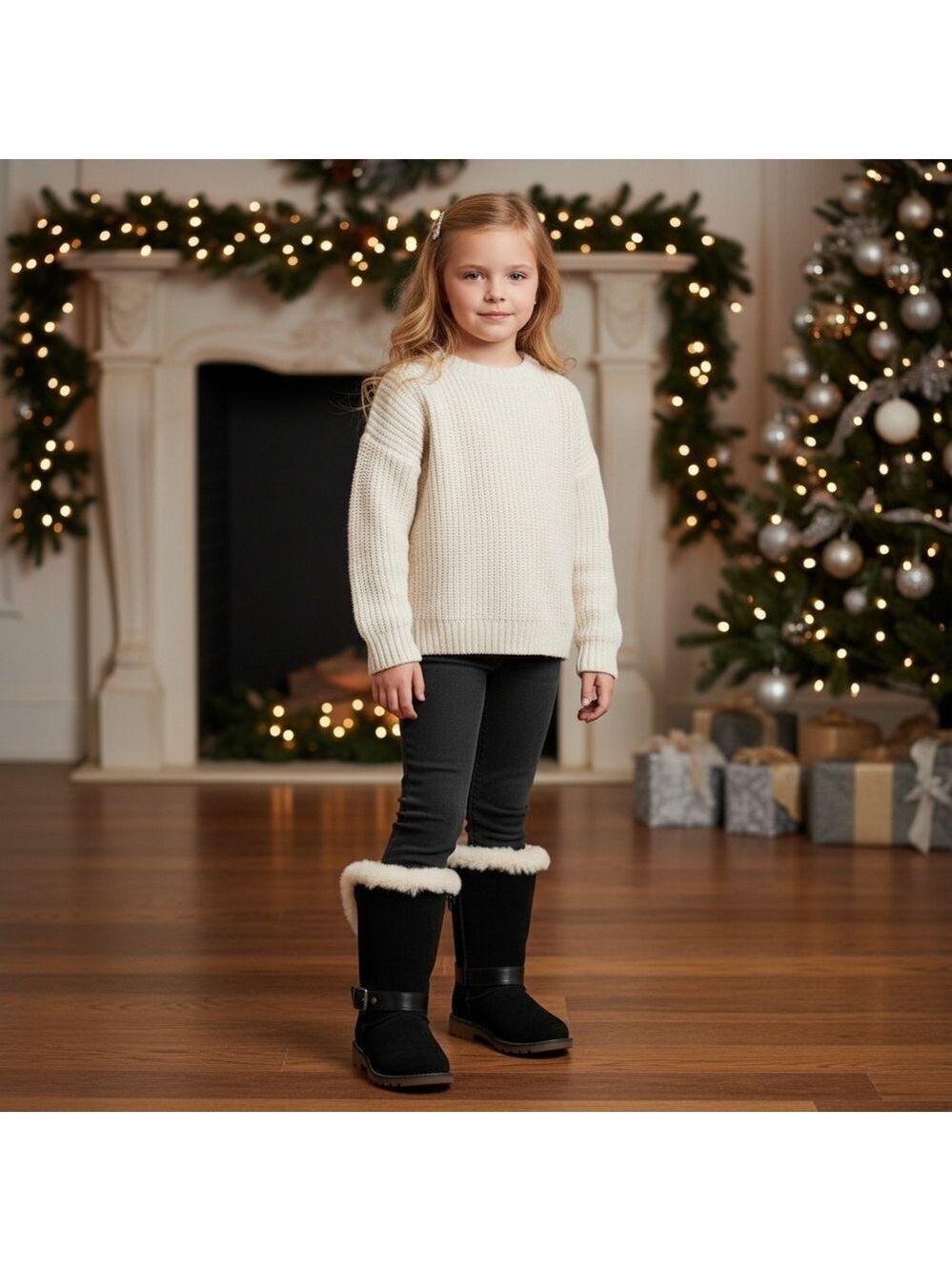 UGG nessa fur lined girls boots size 5